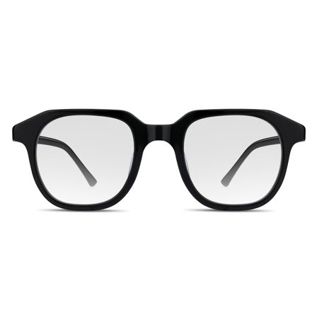 Ochelari negri cu lentile transparente geometrice pentru bărbați - Ochelari de soare pătrați