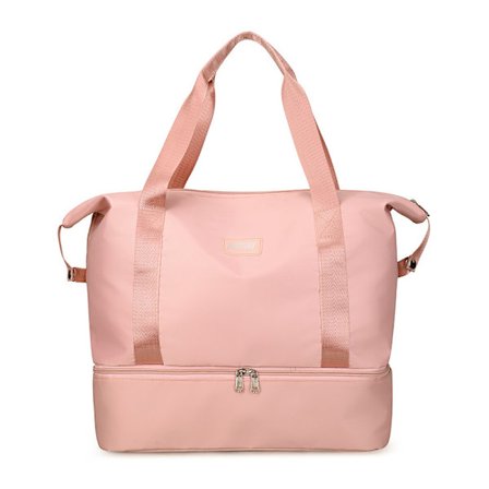 (Rosa) Weekend Resväska Axelväska, Torr och Våt Separat Duffl