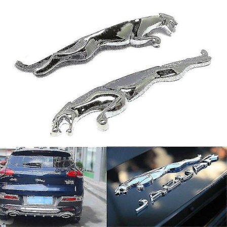 Kromi Jaguar Leaping Cat Metallimerkki Embleemi 95mm X 20mm (1 Pari)