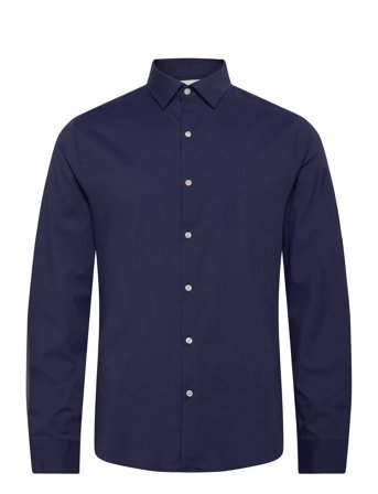 Slim Perf Woven Str Sld Tops Shirts Business Shirts White Calvin Klein