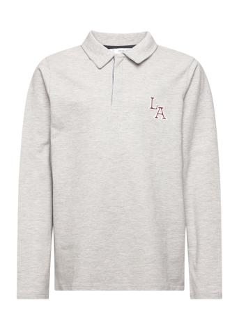 Long Sleeves Cotton Polo T-shirts Polo Shirts Long-sleeved Polo Shirts Grå Mango*Betinget Tilbud