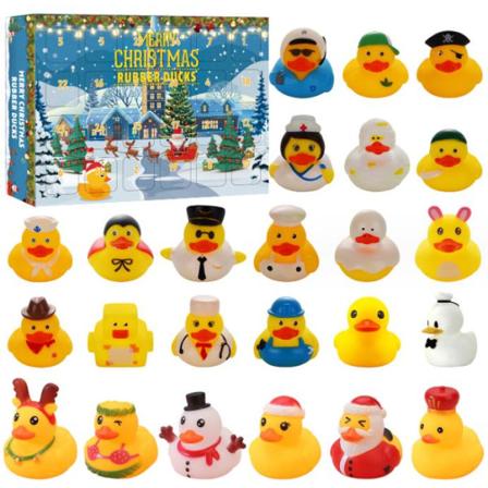 Julkalender 24 Dagar Silikon Anka Leksak för Barnpresent
