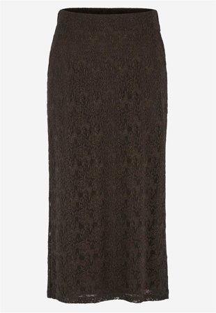 Cellbes of Sweden - Midi skjørt i blonde i mørk brun for damer i størrelse 38/40