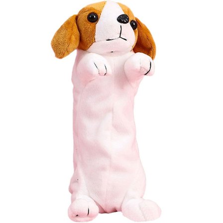 Blyantveske plysj hund blyantveske myk dyrestasjonær form 6 KLB