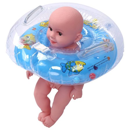 Babysimring för spädbarn Uppblåsbar simskyddscirkel för 1-18 månader Blå[SL]