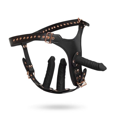 Strap-on belt incl dildo - black - Bad Kitty