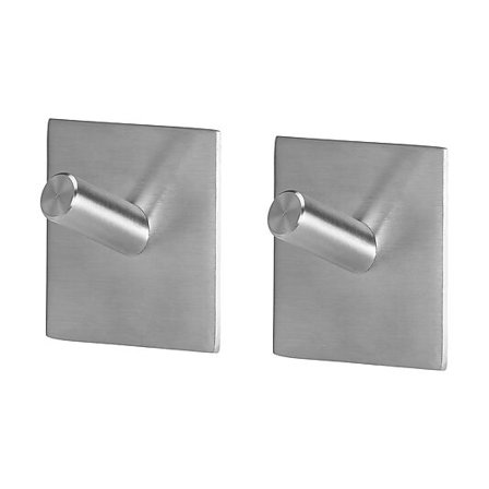 TIGER KROK SQUARE, 2 STK MATTBØRSTETE KROKER I RUSTFRITT STÅL. MON