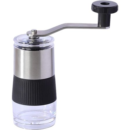 Håndsveivet Kaffekvern, Håndholdt Kaffekvern, Konisk Burr Kvern, Egnet for Camping Kafé Kontor Utendørs, Sølv