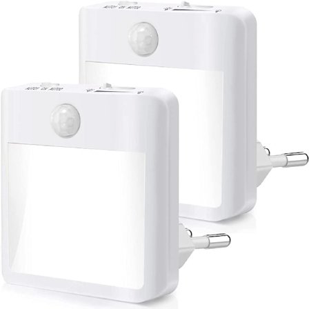 Pistorasiaan liitettävä sähköinen yövalo, [2 kpl] Yövalo liiketunnistimella