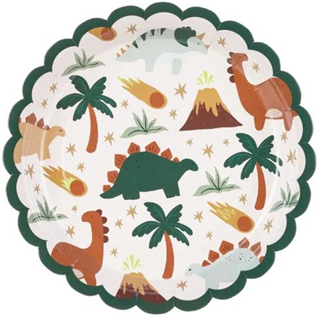Dinosaurier Triceratops Pappersassiette 6-pack