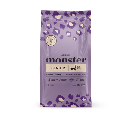 Monster Pet Food - Cat Original Senior kylling/kalkun 6 kg - Katt - Kattefôr & kattemat - Tørrfôr for katt - ZOO.no