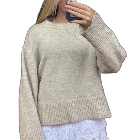 Beige stickad tröja