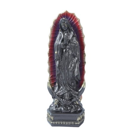 Vår Frue av Guadalupe Jomfru Maria religiøs statue Kaldstøpt harpiks Bronsefinish Home Decor Figurine