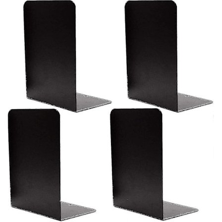 st kraftiga svarta dekorativa bokstöd i metall, bokstödsstöd i metall med halkfritt gummi{ROG}