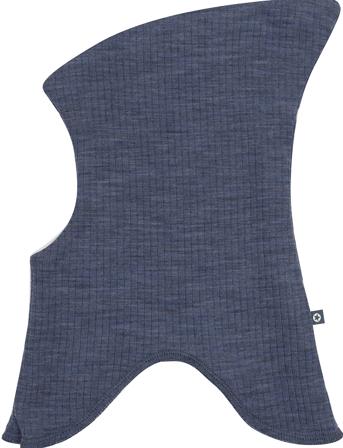 Balaclava, 2 Layers, Denim Melange Drop Needle, Merino Wool Blue Smallstuff