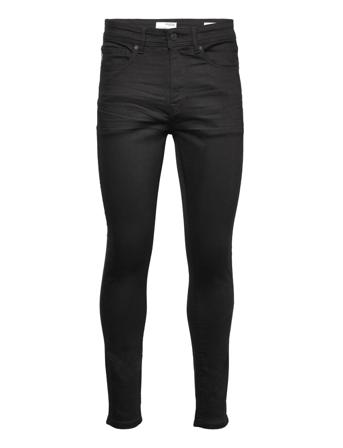 Slhslim-Leon 24001 Black St Jeans W Slimmade Jeans Svart Selected Homme