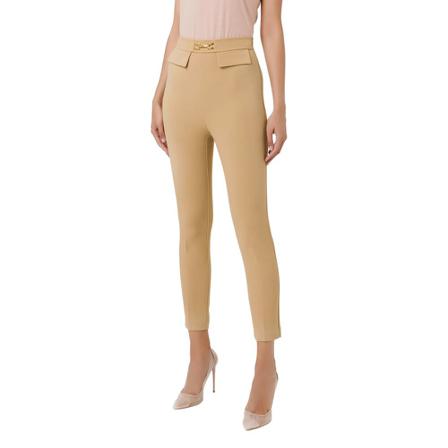 Elisabetta Franchi - Kostymbyxor - Beige - Dam - Storlek: S, Dam, Storlek: S