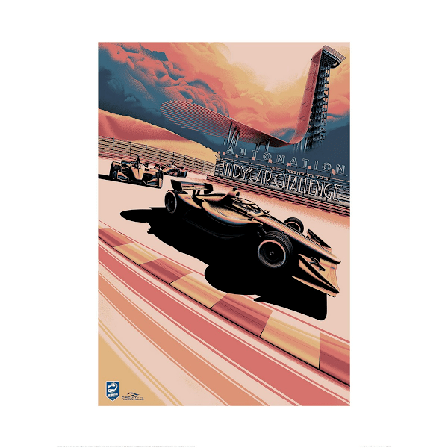 Zoom Indycar Challenge 2020 Formel 1 Poster 40cm x 30cm Rosa/G