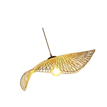 Bambus Wicker Lysekrone Lampe Armaturer Hængende Loftslamper Til