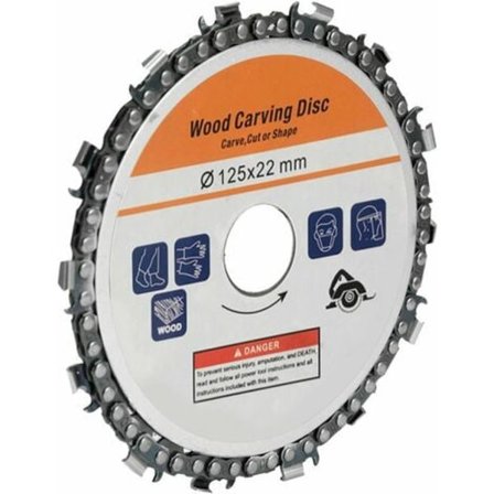 125 mm 16-tandad rostfri slipningsskiva för träbearbetning, spårfräsningsmaskin, kedjeskiva, träskärnings- och skärdisk för 5-tums vinkelslip