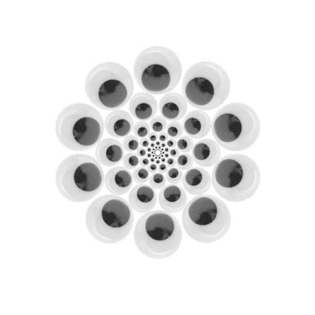 100 stk Blandet Svarte og Hvite Øyne til Dukker, Wiggly Wobbly Googly