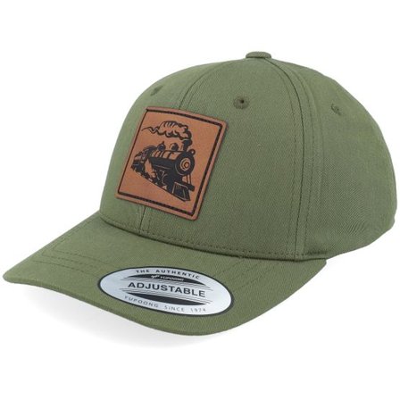 Kiddo Cap - Grön adjustable Keps - Kids Train Engraved Box Patch Olive Adjustable @ Hatstore