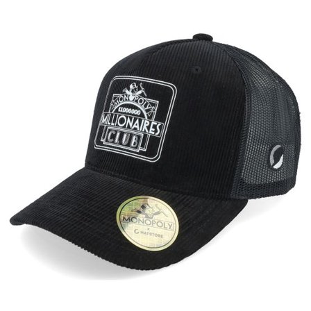 Monopoly - Svart trucker Keps - Millionaires Club Cord Black Trucker @ Hatstore