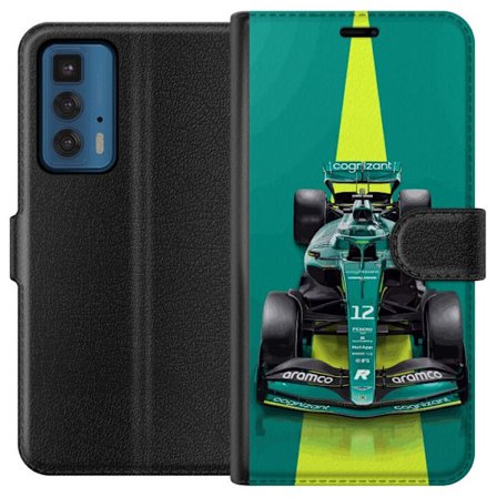 Yhteensopiva Lompakkokotelo Motorola Motorola Edge 20 Pro Aston Martinin Formula 1 -auto vihreässä kilpailumuotoilussa, jossa on moderni studiosentu