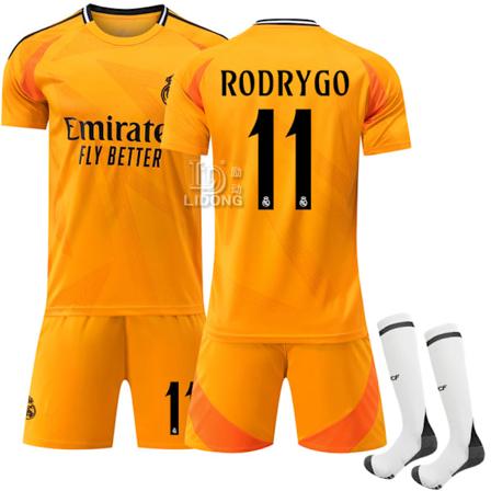 Xbi- 2425 Real Madrid Vieras Jalkapallopaita Set Orange 11 RODRYGO #28