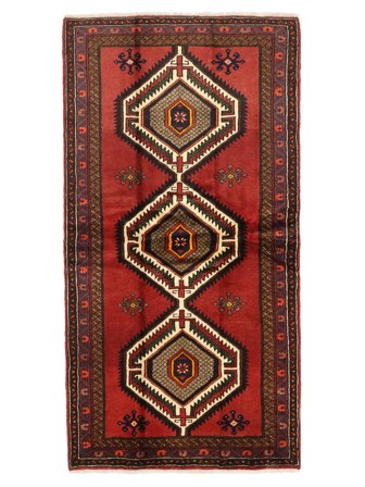 105X200 Tapis D'orient Hamadan Rouge Foncé/Noir (Laine, Perse)