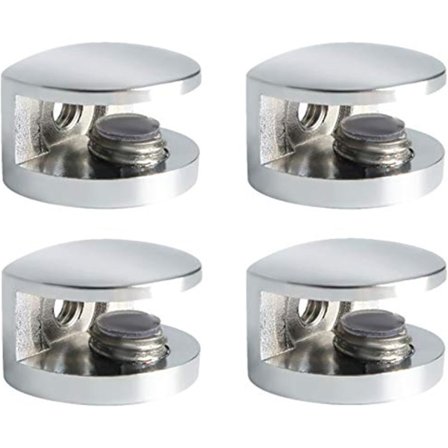 Glassklemme Glasshyllebrakett Veggmontert Hylle Støtte Justerbar Festing, Tilpasningsdyktig 6-8mm Tykkelse Glass, 4 Stk, 25*18*13mm