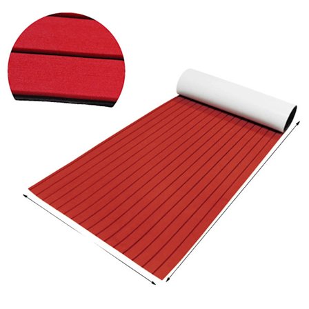 EVA Skum Båt Däckmatta, Vattentät, Självhäftande, 240 cm x 90 cm,Röd