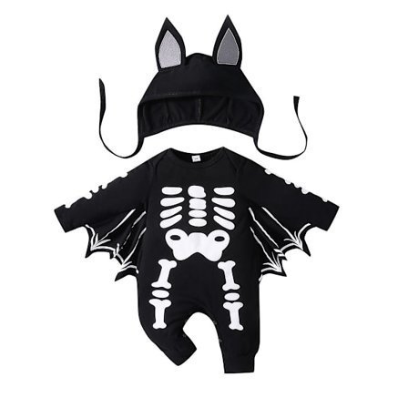 Baby Halloween Bat Kostyme Hoodie Playsuit Jumpsuit
