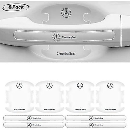 8 stk. Transparente Kompatible Bil Dørhåndtag Ridser Beskyttende Film Sideklistermærker Ridser Bil Dørbeskytter Film, hw