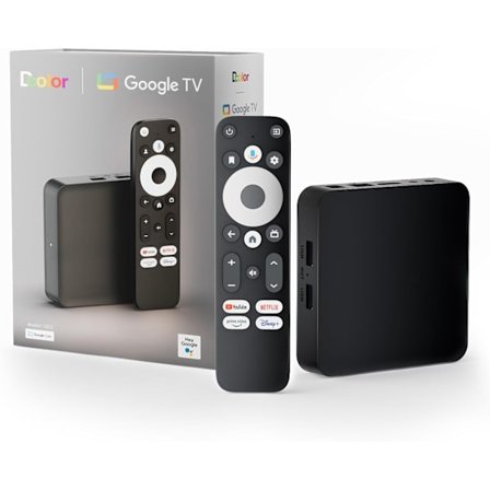 Android Google TV-certificeret 4K-streamer, mediaplayer-box med stemmeassistent, fjernbetjening, indbygget Chromecast og smart home-kontrol