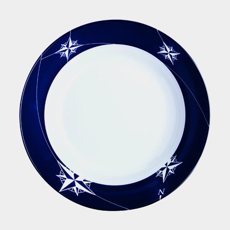 Piatti fondi in melamina Marine Business Northwind, antiscivolo, bianco/blu, 19 cm, confezione da 6