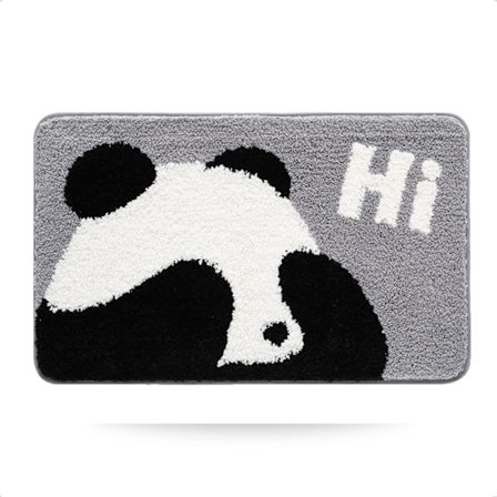 Söta Panda Badrumsmattor Söt Badmatta Tecknad Golvmattor, Absorberande Mjuk Badmatta, Maskintvättbar Torkbar Matta 51 x 79 cm
