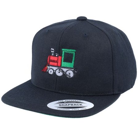 Kiddo Cap - Svart snapback Keps - Kids Train Steam Locomotive Black Snapback @ Hatstore