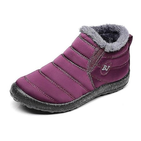 Letvægts vinterstøvler til mænd, snestøvler, vandtætte vintersko, plus størrelse 47, unisex lilla slip-on ankelstøvler