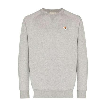 Maison Kitsuné Fox head patch classic Tröja grå, Herr, Herr, Storlek: XL