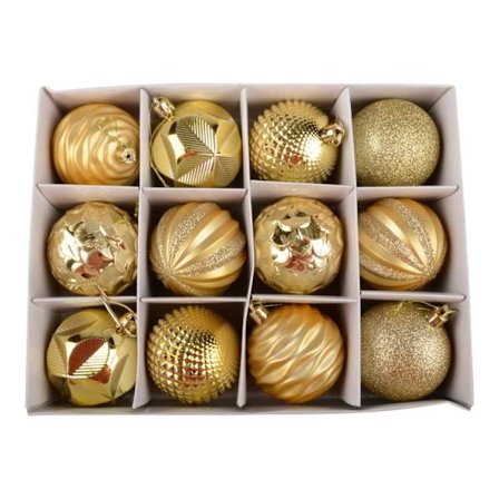 Julekuler 12-pakning Gull