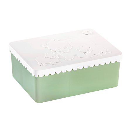 Blafre Matboks i plast treroms Bjørn, Grønn/hvit, 1 stk.