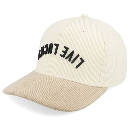 Black Clover - Beige adjustable Keps - Cord Upside Down Luck 1 Black/Cream A-Frame Adjustable @ Hatstore