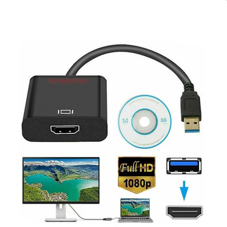 Hd 1080p Usb 3.0 Till Hdmi Videokabeladapter Kompatibel med PC Laptop Hdtv Lcd Tv-omvandlare