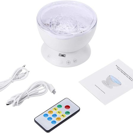 Led Kirkas Autismi Rauhoittava Aisti Merivalo Musta Lasten Yövalo Projektori, 7 Valotilaa, Väri Mar.3.27-hy_Kvalitetsgåvor