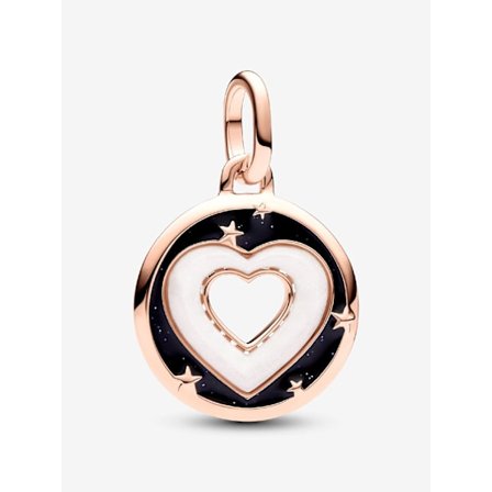 - P ME Hjärta Medaljong Berlock - 14k roséguldplätering