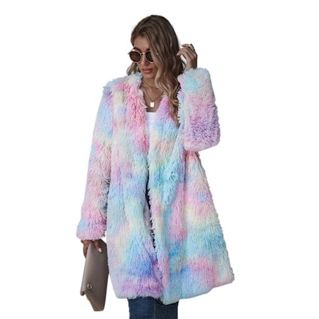 Dam Fleecejacka Fuzzy Huvtröja Casual Koftor Tröjor med Fickor