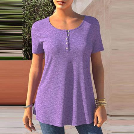Dam Swing Hem T-shirt Crew Neck Pullover