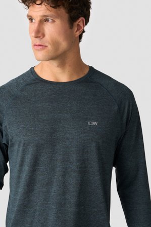 ICANIWILL - Training Mesh Long Sleeve Men Steel Blue - Langermet - Herre - ICIW