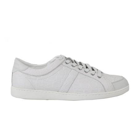 Dolce & Gabbana Kaaiman Crocodile Sneakers , Wit , Heren , Maat: 44 EU